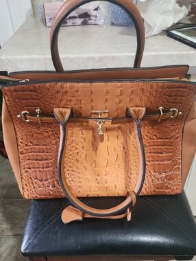 Nice Orange Faux Alligator Bag